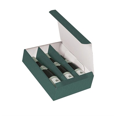 Portabottiglie triplo in cartone verde 27X36,5H10 
