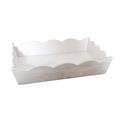 Vassoio rettangolare smerlato in legno di abete bianco 38X30H8 