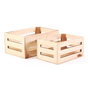 Cassetta in abete miele 20X13H9 in set di 2