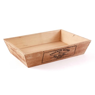 Vassoio in legno di abete brunito 36X27H8 
