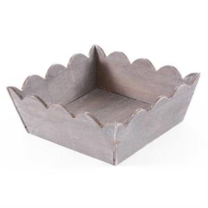 Vassoio smerlato in legno di abete grigio 20X20H8 