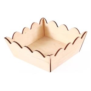 Vassoio smerlato in legno di abete miele 20X20H8