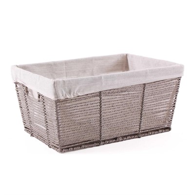 Cesto in fibre naturali foderato 43X31H20 
