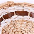 Cesto ovale in vimini naturale/bianco 52/49X39H13