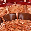 Cesto ovale in vimini rosso/miele 52/49X39H13 