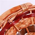 Cesto ovale in vimini rosso/miele 52/49X39H13 