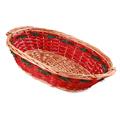 Cesto ovale in vimini rosso 65/61X48H16 