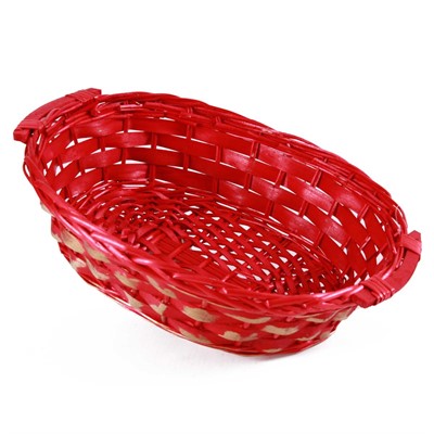Cesto ovale in vimini rosso/rosso 49/46X36H12
