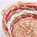 Cesto ovale in vimini rosso/bianco 52/49X39H13