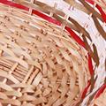 Cesto ovale in vimini rosso/bianco 52/49X39H13