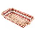 Cesto rettangolare in vimini rosso/bianco 54/51X38H13