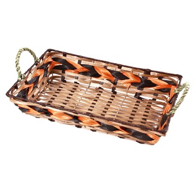 Cesto in ecorattan marrone e arancione 40X26H9 