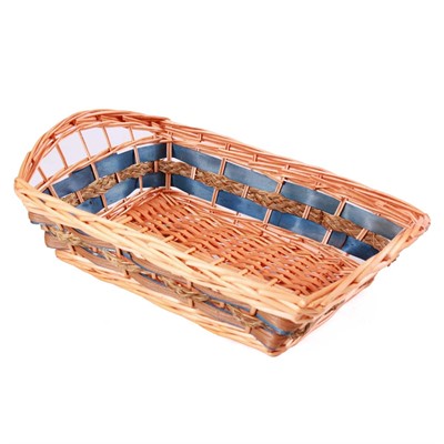 Cesto da confezionamento rettangolare in vimini blu 51X36XH12/17 
