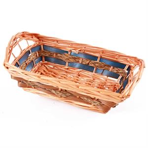 Cesto da confezionamento rettangolare in vimini blu 36X25XH10/13 