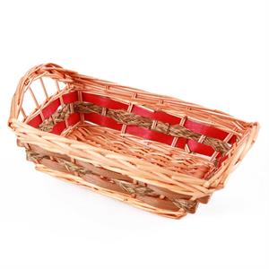 Cesto da confezionamento rettangolare in vimini rosso 36X25XH10/13