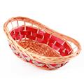 Cesto da confezionamento ovale in vimini rosso 36X25XH10/13 