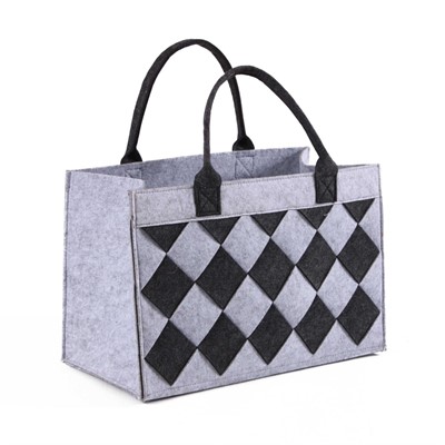 Borsa in feltro a scacchi 42X22H28 