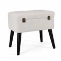 Sgabello contenitore in bouclé bianco 50X35H45 