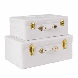 Valigia in velluto bianco 50X30H20 in set di 2