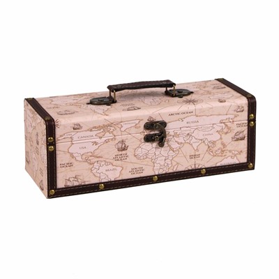Portabottiglie singolo in mdf mappamondo 34X13X12 