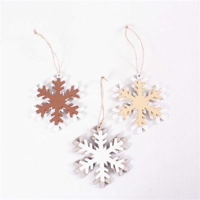 Confezione da 3 decorazioni natalizie Fiocco di neve H8