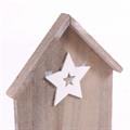 Portacandela in legno di balsa grigio 15X17H32