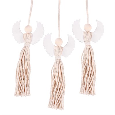 Angelo in cotone e legno H25 in confezione da 3