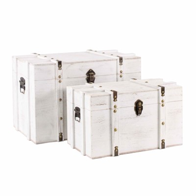 Baule in mdf sbiancato 54X36H36 in set di 2