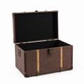 Baule in mdf/pu marrone 52X35H35 in set di 3