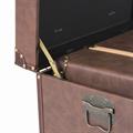 Baule in mdf/pu marrone 52X35H35 in set di 3
