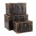Baule in mdf/PU nero 46X30H30 in set di 3