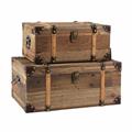 Baule in legno naturale 45X30H29 in set di 2