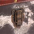 Baule in legno stampa planisfero 59X35H35 in set di 3