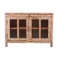 Vetrina in legno di teak bianco anticato 120X57H82