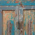 Mobile blu anticato in teak 93X45H69 