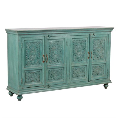 Credenza azzurra in legno di mango 182X43H106 