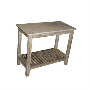 Tavolo in legno di teak e marmo 89X43H75 