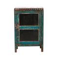 Vetrinetta in teak blu anticato 51X36H80 
