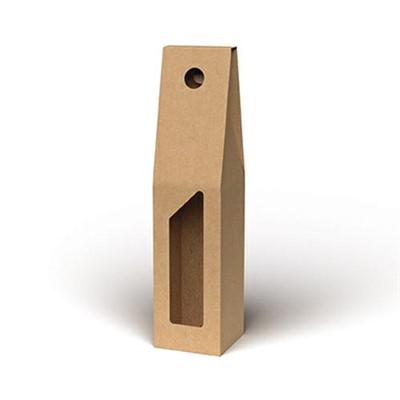 Portabottiglie singolo in cartone liscio Avana 9x9H41