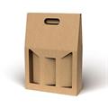 Portabottiglie triplo in cartone liscio Avana 27x9H41