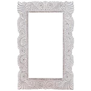 Speccho in legno di mango intagliato sbiancato 80H120 