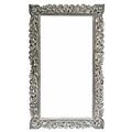 Specchio in legno di mango intagliato grigio sbiancato 85H145 