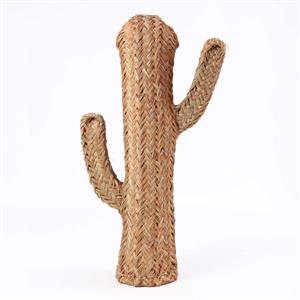 Cactus decorativo rotondo in giunco H80