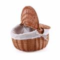 Cesto da pic nic in vimini bollito con fodera 32X22H31 
