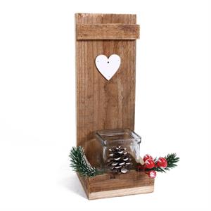 Portacandela in legno di abete 12X12H32 