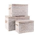 Baule in abete sbiancato 72X40,5H41 in set di 3