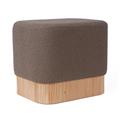 Pouf in tessuto effetto bouclé grigio 52X42H45 