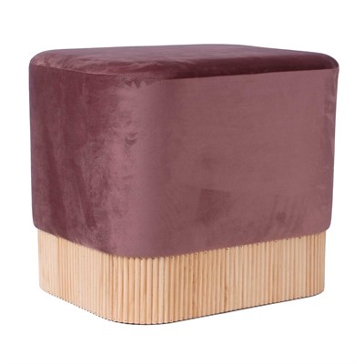 Pouf in velluto rosa 52X42H45 