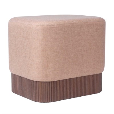 Pouf in tessuto beige 52X42H45