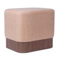 Pouf in tessuto beige 52X42H45